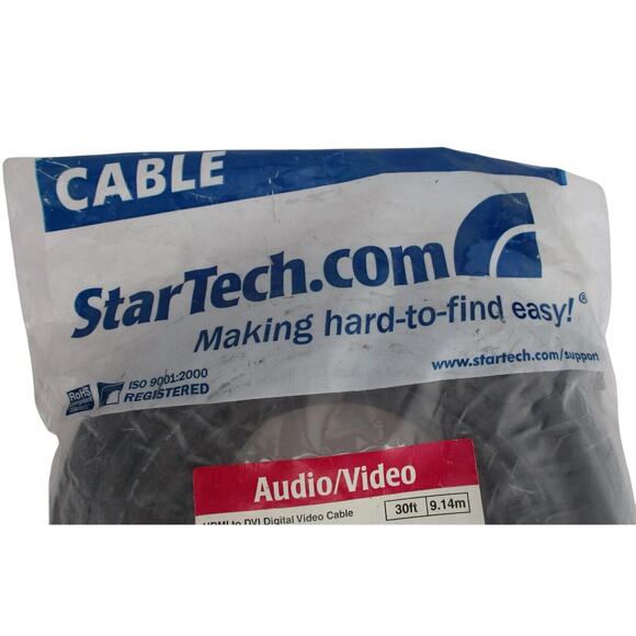 2 StarTech 30 ft HDMI to DVI-D Cables - M/M HDMIDVIMM30 - 1 New & 1 Used - Picture 3 of 4
